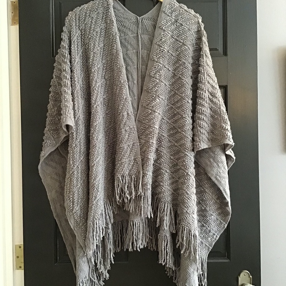 Grey Poncho Cardigan NWOT